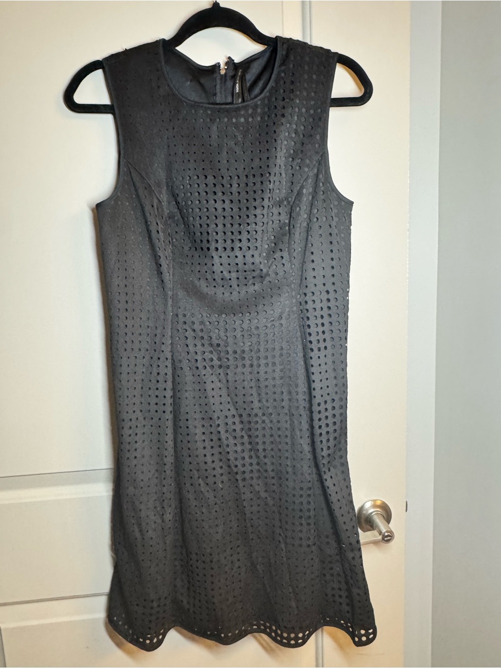 Marc New York Black Sleeveless Eyelet Shift Dress